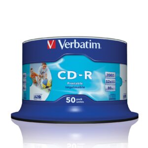 Verbatim 43438 CD-R AZO 700MB 52X Inkjet Whire printable 50kpl kara/CakeBox