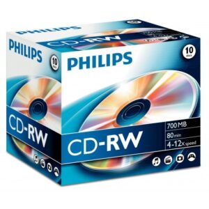 Philips CD-RW CW7D2NJ10/00 - CD-RW 700 MB 80 min 10x1kpl jewelcase kotelossa