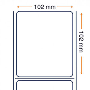 Zebra 800264-405, Z-Select 2000D 102 x 102 mm suorat lämpöpaperitarrat, päällystetty, pysyvä liima, 25 mm ydin, rei'itys