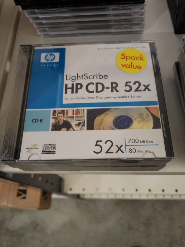 HP LightScribe CD-R 52x, 700MB, 80min, 5 kpl, Slim Jewel Case