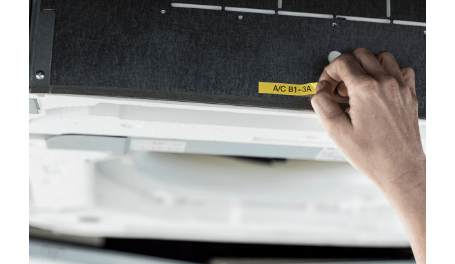 BROTHER P-Touch PT-E110VP Labelmaker Mono B/W Up to 12mm 180dpi 20mm/sec Cutter 2 line printing black orange - Image 3